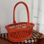 Vintage rieten flessenmand